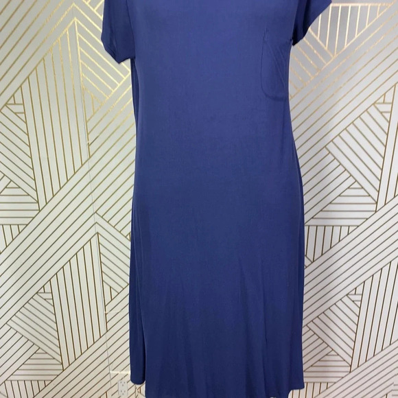 Peruvian Connection Solstice T-Shirt Short Sleeve Dress in Blue Size US Large - Picture 4 of 10